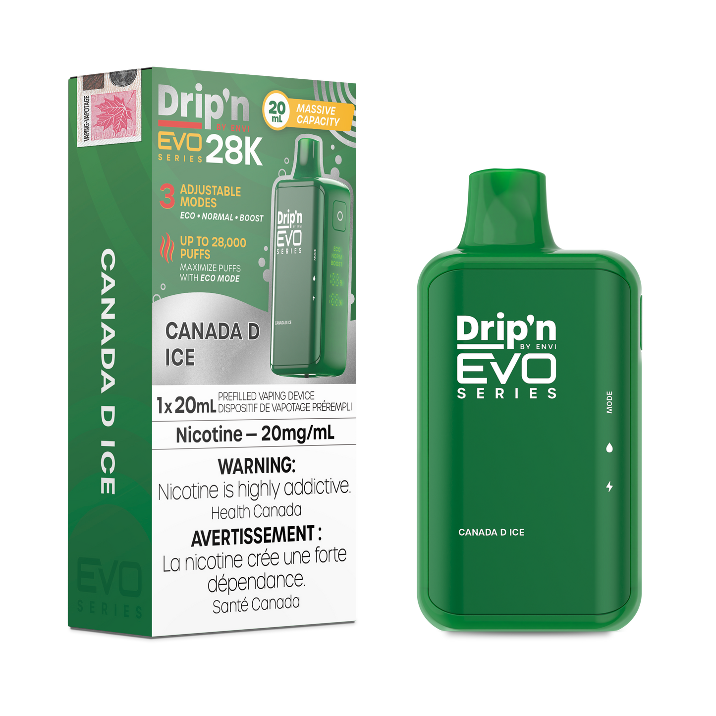 Drip'n by Envi Evo Series 28k Disposable - Canada D Ice (AB)