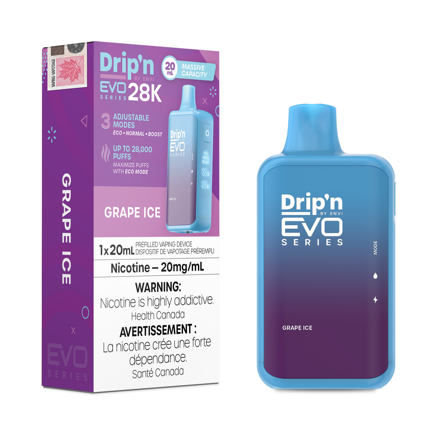 Drip'n by Envi Evo Series 28k Disposable - Grape Ice (AB)