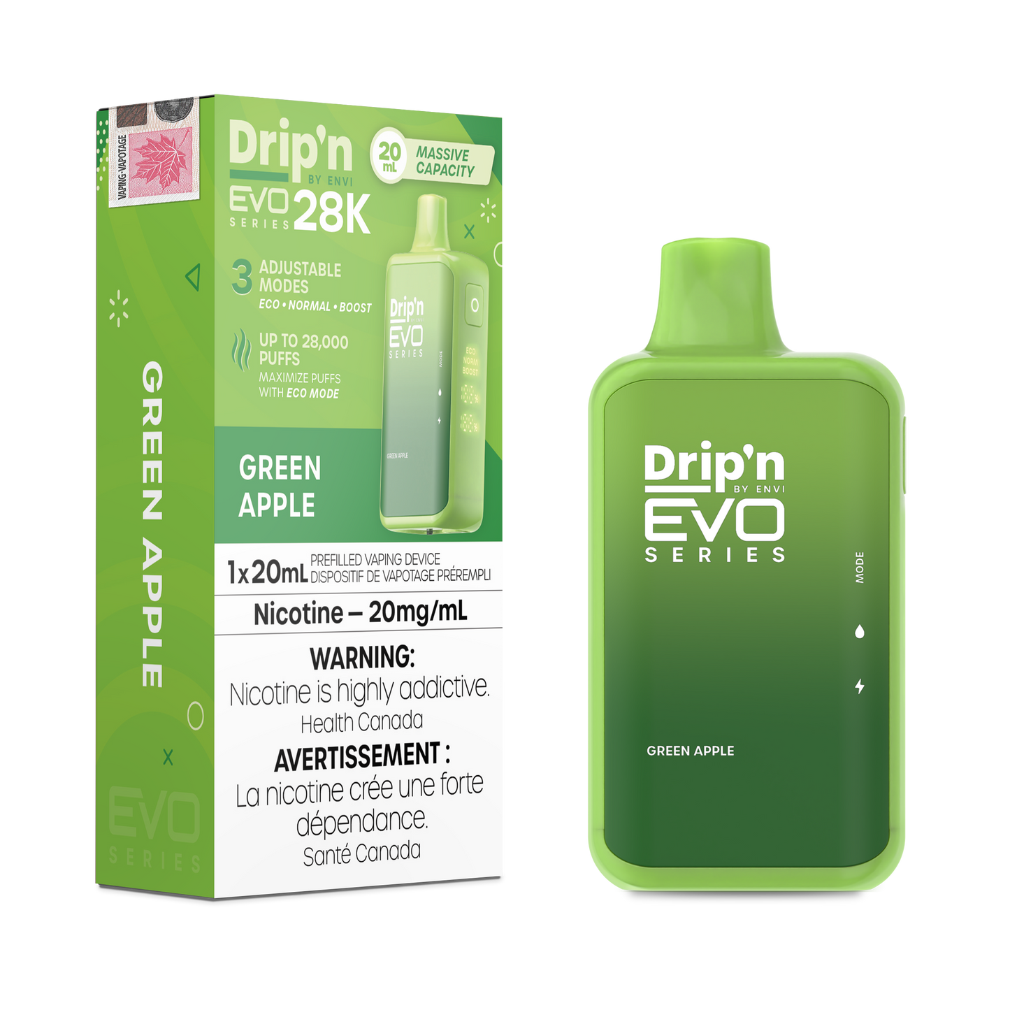 Drip'n by Envi Evo Series 28k Disposable - Green Apple (AB)