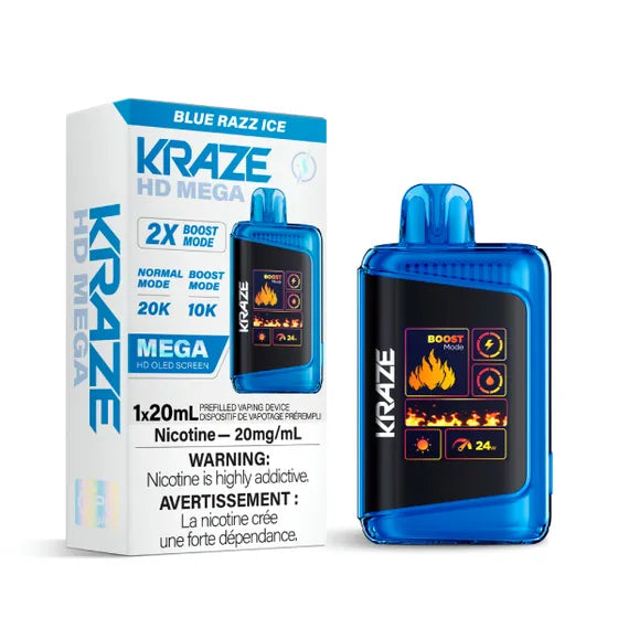 Kraze HD Mega 20k - Blue Razz Ice