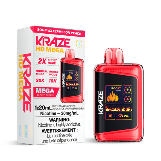 Kraze HD Mega 20k - Sour Watermelon Peach
