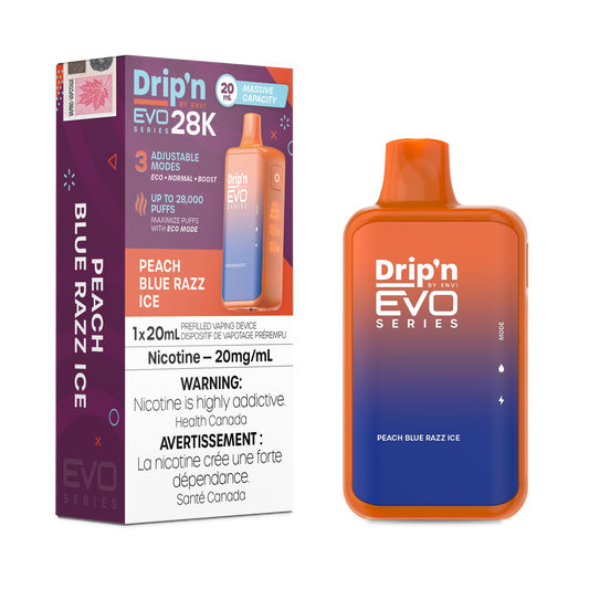 Drip'n by Envi Evo Series 28k Disposable - Peach Blue Razz Ice (AB)