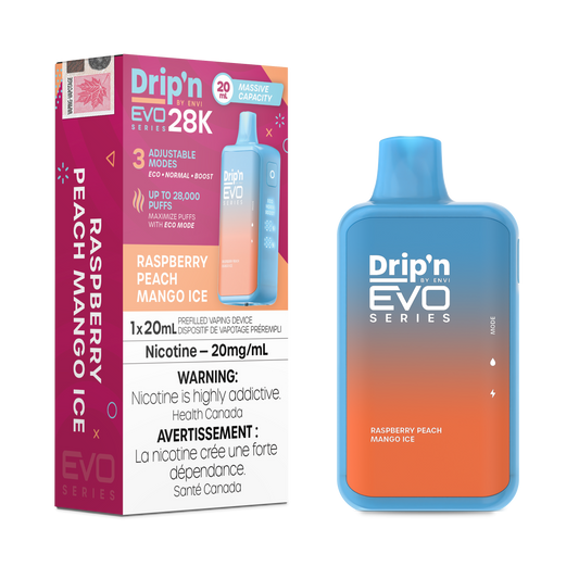 Drip'n by Envi Evo Series 28k Disposable - Raspberry Peach Mango Ice (AB)