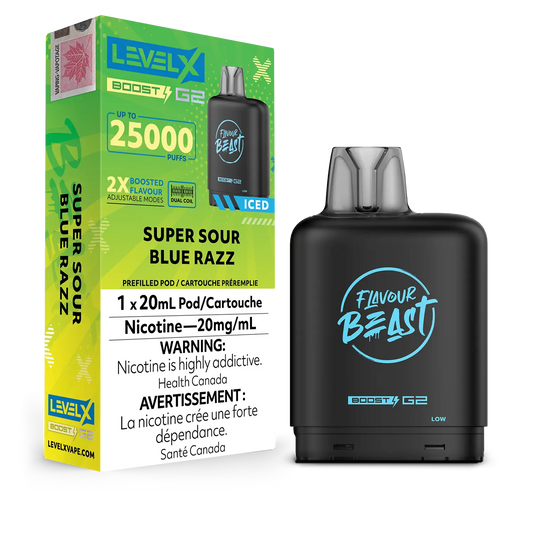 G2 Level X Flavour Beast Boost G2 - Super Sour Blue Razz Iced (AB)