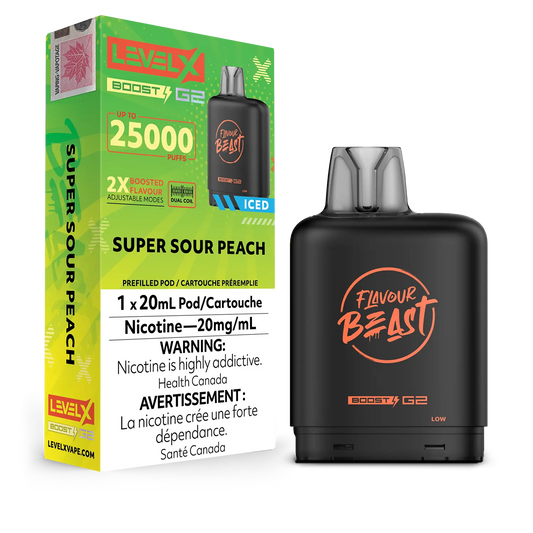 G2 Level X Flavour Beast Boost G2 - Super Sour Peach Iced (AB)